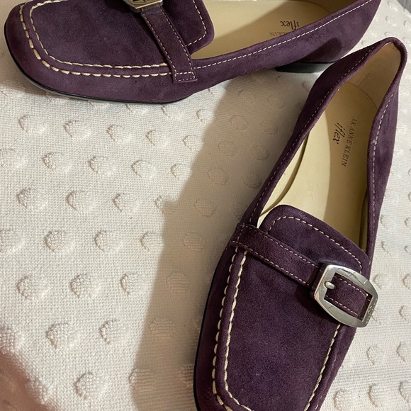 ANNE KLEIN iFlex Purple Suede Leather Loafers Slip On Shoes - Picture 9 of 16